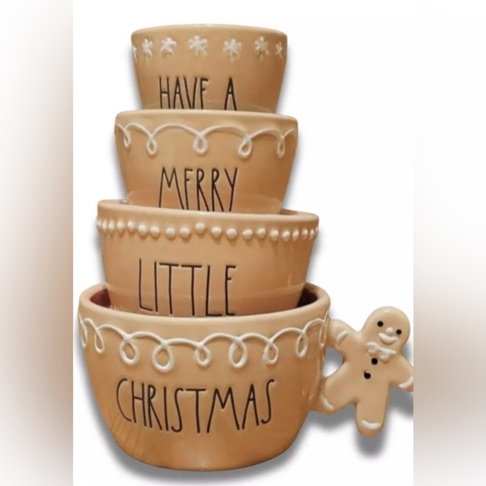 New Rae Dunn Gingerbread Christmas Measuring Cups
